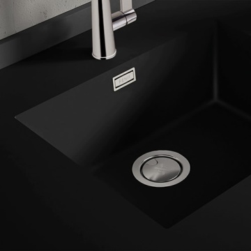 Chiuveta Fenix 0720 Nero Ingo, dimensiune 500x400mm, sub blat