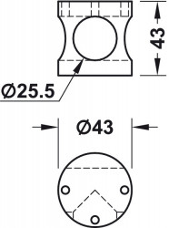 Conector tip T bara sustinere