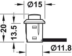 Intrerupator cu apasare on/off cu fir negru 833.89.108 Hafele