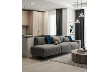 Picior mobilier, canapele RONDA H150, 180mm, finisaj negru mat - Img 3