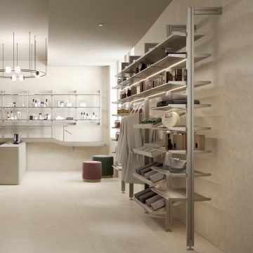 Picior prindere profil pe podea/tavan sistem modular dressing Zero, finisaj gri piatra - Img 5