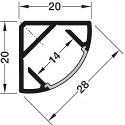 Profil aluminiu LED aplicat unghiular 28x20mm 2.5m 833.74.812
