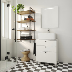 Rama polita biblioteca H1150x350mm, finisaj negru, set 2 rame