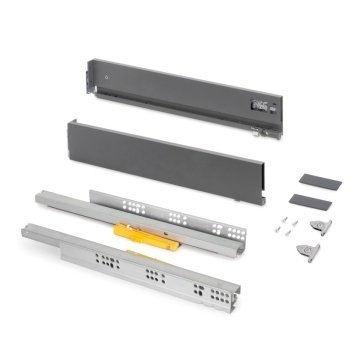 Sertar Emuca V H178mm, 450mm, push, 3D, 40kg, gri antracit - Img 1