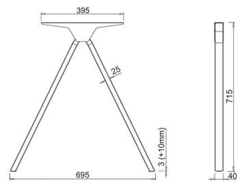 Structura masa sau birou TEEN finisaj negru mat sistem Desk Bar - Img 4