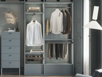 Suport pantaloni 7 tije cu rama, finisaj titan accesorii dressing Quartz - Img 3