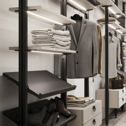 Suport polita lemn inclinata negru sistem modular Zero
