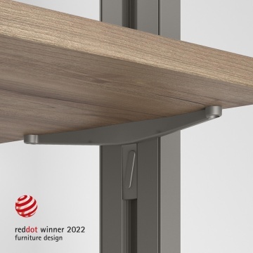 Suport polita lemn sistem modular dressing Zero, finisaj gri piatra