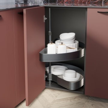 Cos rotativ 1/2 semiluna Easy Handling pentru corp de colt, gri antracit - Img 2