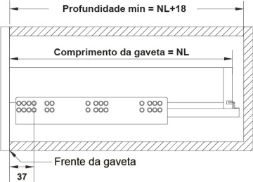 Glisiera MATRIX A30 Syncro 19 extensie totala Push to Open cu cuplaje Hafele - Img 5