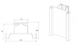 Maner Gola vertical dublu/intermediar aluminiu anodizat Opes
