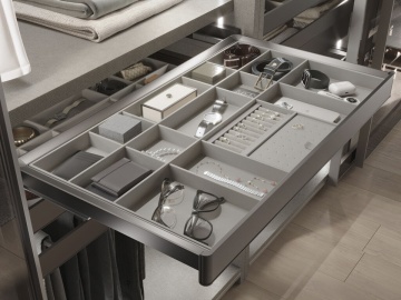 Organizator piele bijuterii si accesorii cu rama finisaj titan, accesorii dressing Quartz - Img 2