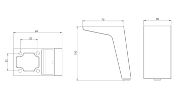 Picior mobila 211, H100mm finisaj gri aluminiu - Img 3