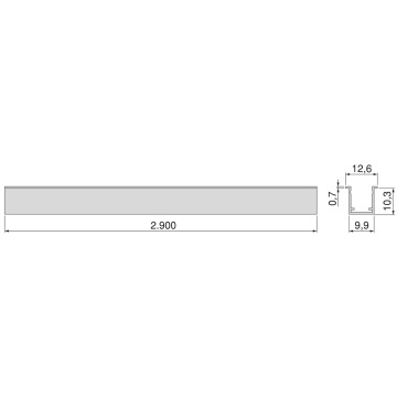 Profil aluminiu electrificat Diwo pentru LED 24V CC 2.9m finisaj negru mat - Img 5