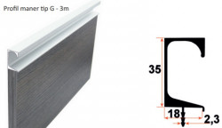 Profil maner aluminiu tip G 3ml