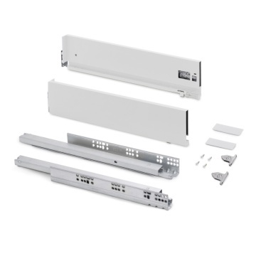 Sertar Emuca V H93mm, 400mm, soft close, 3D, 40kg, alb - Img 1
