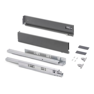 Sertar EV H131mm, 500mm, soft close, 3D, 40kg, pal 18mm, gri antracit