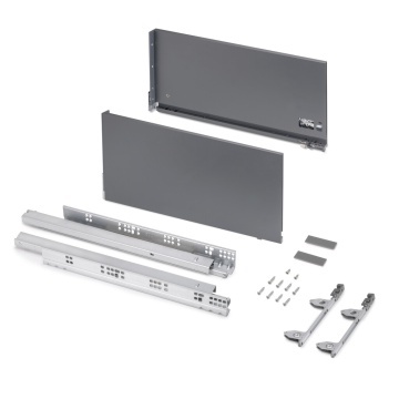 Sertar EV H242mm, 500mm, soft close, 3D, 60kg, gri antracit