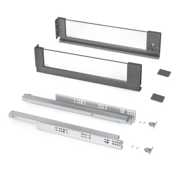 Sertar EV sticla H131mm, 450mm, soft close, 3D, 40kg, alb