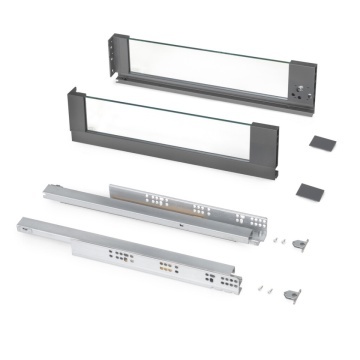 Sertar EV sticla H131mm, 500mm, soft close, 3D, 40kg, alb
