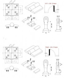 Set accesorii cabine toaleta plastic alb