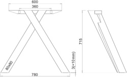 Structura masa sau birou ASTER finisaj negru mat sistem Hide