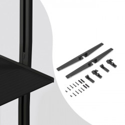 Suport polita aluminiu, finisaj negru, sistem modular dressing Zero