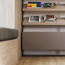 Suport polita lemn inclinata negru sistem modular Zero