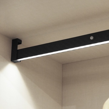 Bara haine cu lumina LED finisaj negru mat accesorii dressing Hack