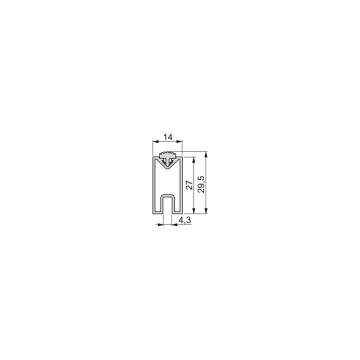 Bara haine dreptunghiulara, finisaj titan, 2.35m, accesorii dressing Quartz - Img 5
