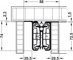 Extensie masa Pottker - ALU77 Front Slide Hafele