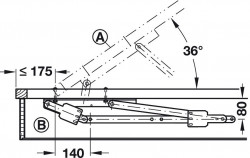 Mecanism rabatare lungime paturi cu lada Swing-Away Super 274.51.920 Hafele 
