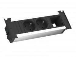 Priza Kapsa Bachmann 2xSchuko +1modul 927.052 + capac aluminiu 927.103