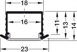 Profil aluminiu LED  ingropat 11mm 833.72.984 Hafele