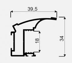 Profil vertical Rex aluminiu 2.7m sistem usi glisante Maxim18 Sevroll