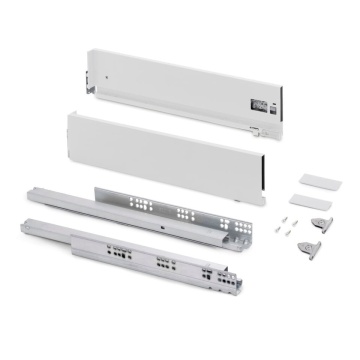 Sertar Emuca V H131mm, 450mm, soft close, 3D, 40kg, alb - Img 1