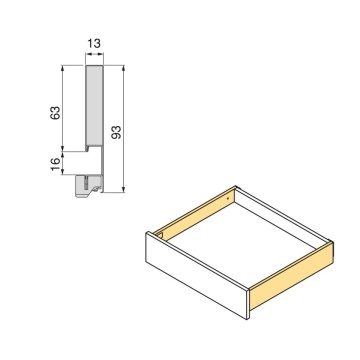 Sertar Emuca V H93mm, 450mm, push, 3D, 40kg, alb - Img 6