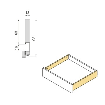 Sertar Emuca V H93mm, 450mm, soft close, 3D, 40kg, alb - Img 6