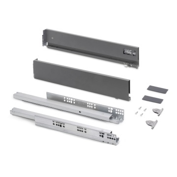 Sertar EV H93mm, 350mm, soft close, 3D, 40kg, pal 18mm, gri antracit