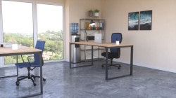 Structura birou HQ600 finisaj negru mat sistem Hide