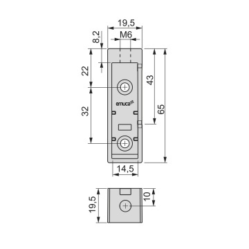 Suport lateral plastic bara haine dreptunghiulara, titan, accesorii dressing Quartz - Img 2