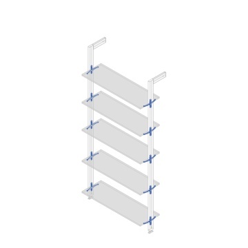 Suport polita sticla sistem modular dressing Zero, finisaj gri piatra - Img 3