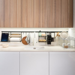 Suport rola hartie/folie alimentara/folie aluminiu, accesorii de bucatarie Titane, gri antracit