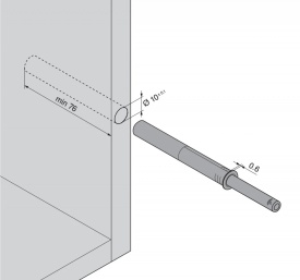 TIP-ON lung pentru usi cu tampon gri 956A1006 Blum