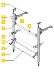 Element fixare perete/plafon sistem modular dressing Linea Sevroll