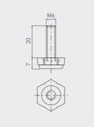 Picior reglabil hexagonal schita