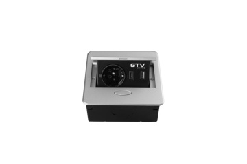 Priza incorporabila, AVARO 1xSchuko, 2 USB (A+C), gri aluminiu, AE-PB1SAVA-53 - Img 3