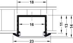 Profil aluminiu LED  ingropat 11mm 833.72.984 Hafele
