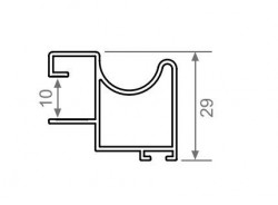 Profil vertical Trend 2.7m inox sistem usi glisante Galex Practik 10mm