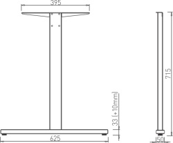 Structura birou TILL T600 finisaj negru mat sistem Desk Bar